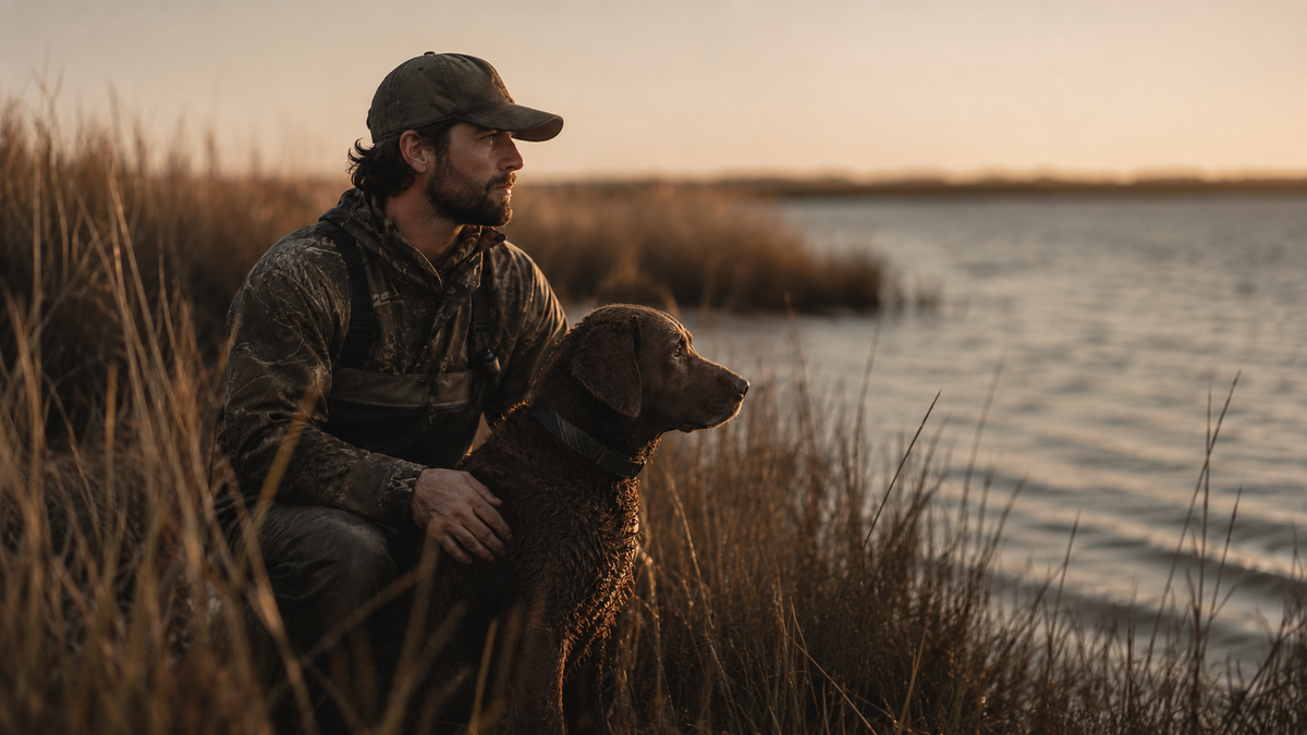 KENAI founder with his dog in the field