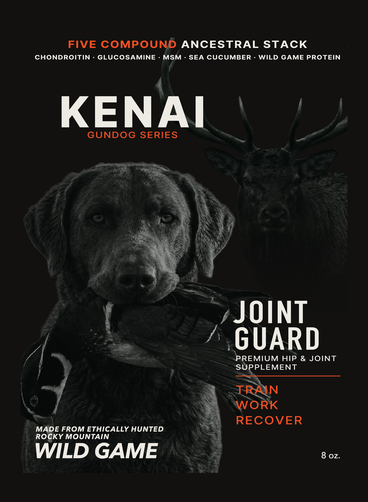 KENAI Joint Guard Wild Game bag and ingredient panel