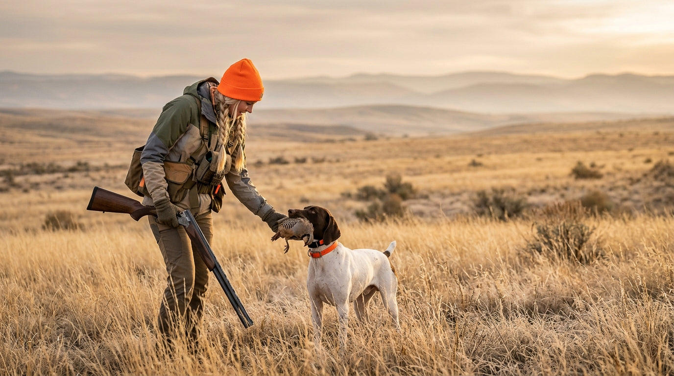 Handler and working dog in the field