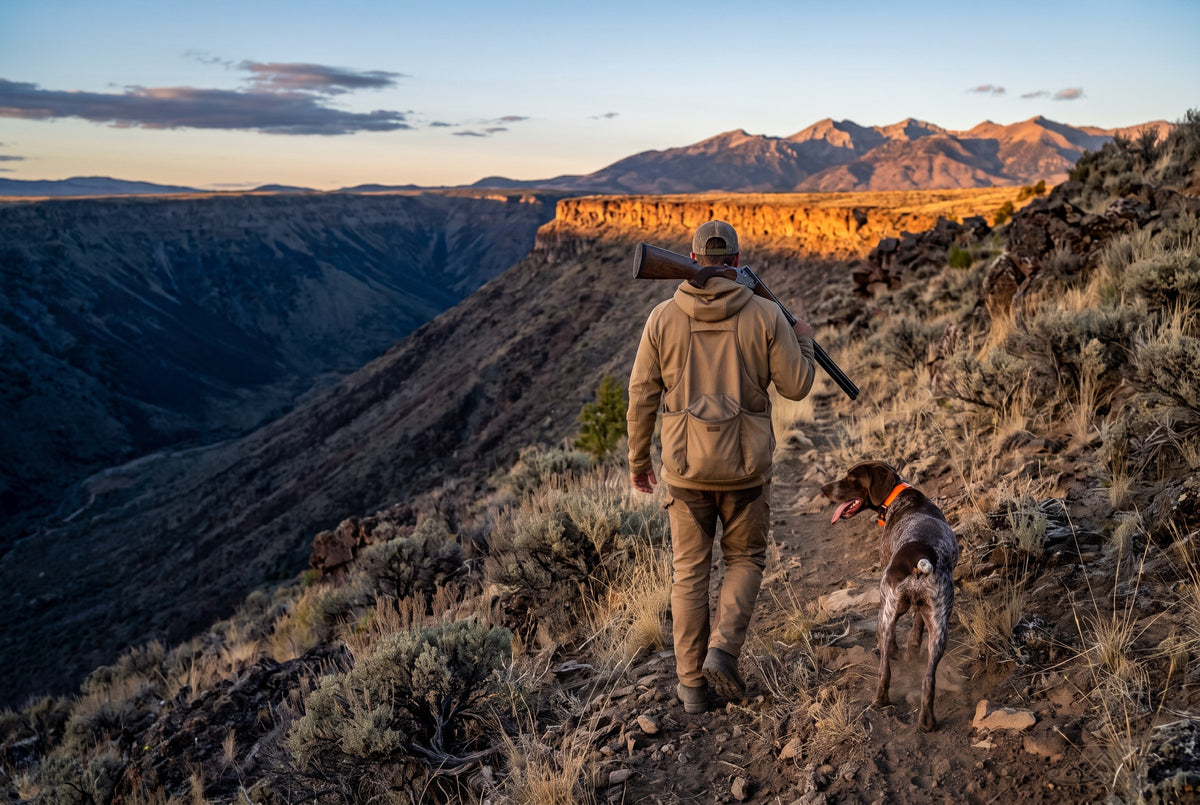 A gun dog at first light